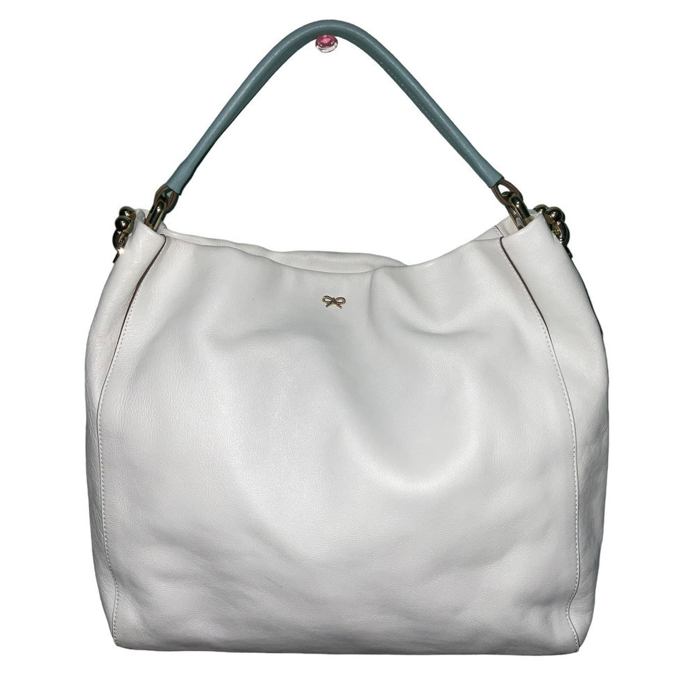 ANYA HINDMARCH BAG HOOK HANDLE LEATHER SHOULDER SATCHEL - Picture 1 of 16